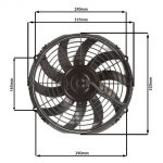 Продаж. Вентилятор 12″, 24 V, 80 Wt штовхаючий (push) S-образна лопасть